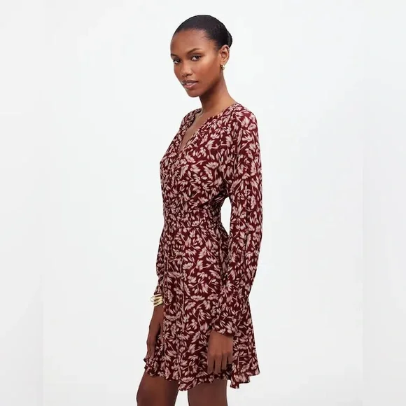 Madewell Smocked Y-Neck Mini Dress In Floral - Picture 15 of 16